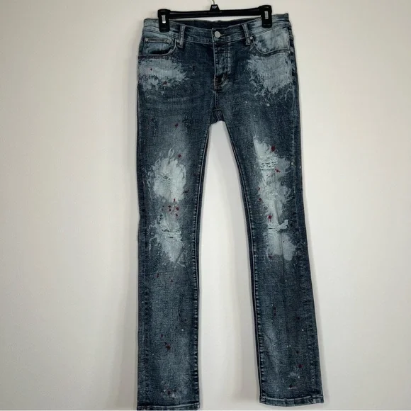 Dript Denim Paint Splatter Jeans